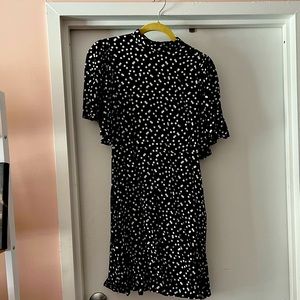 Zara flutter sleeve fit and flare dress with pockets